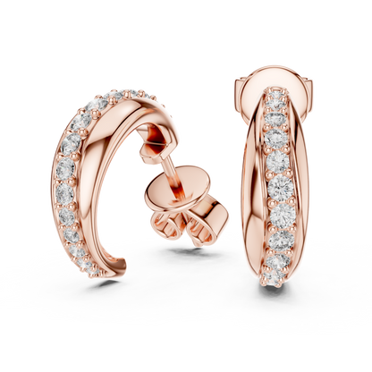 Aurelia Pavé Crescent Hoop Studs