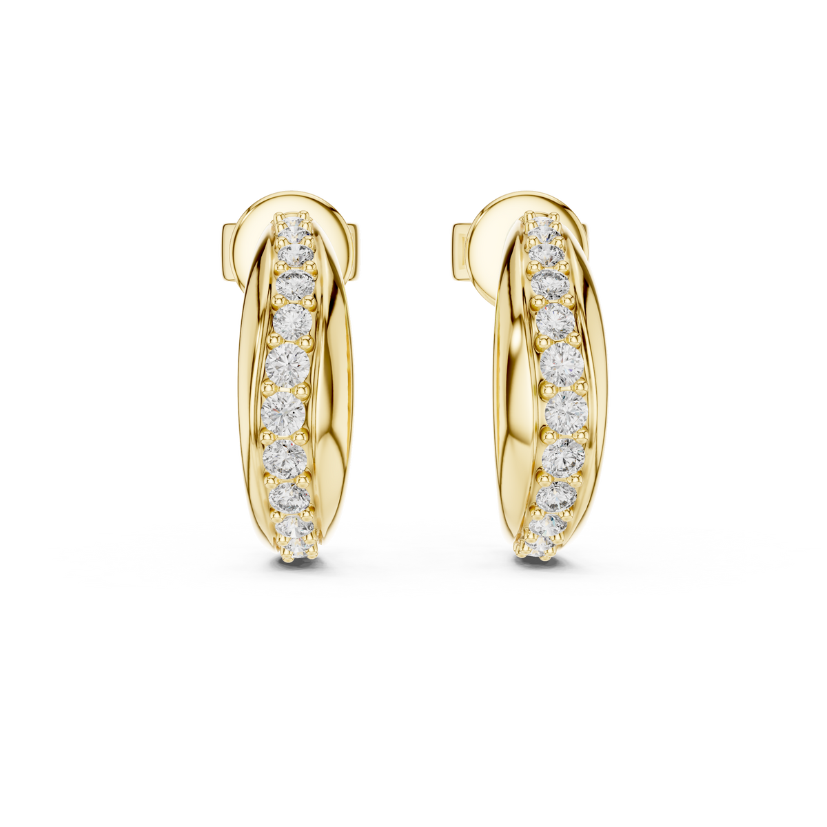 Aurelia Pavé Crescent Hoop Studs