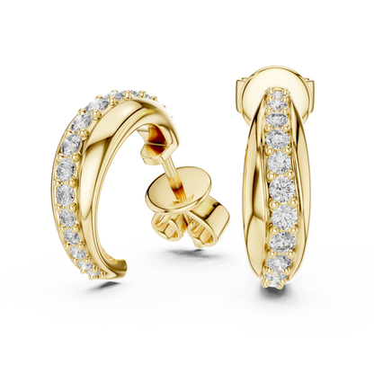 Aurelia Pavé Crescent Hoop Studs