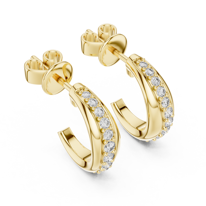 Aurelia Pavé Crescent Hoop Studs