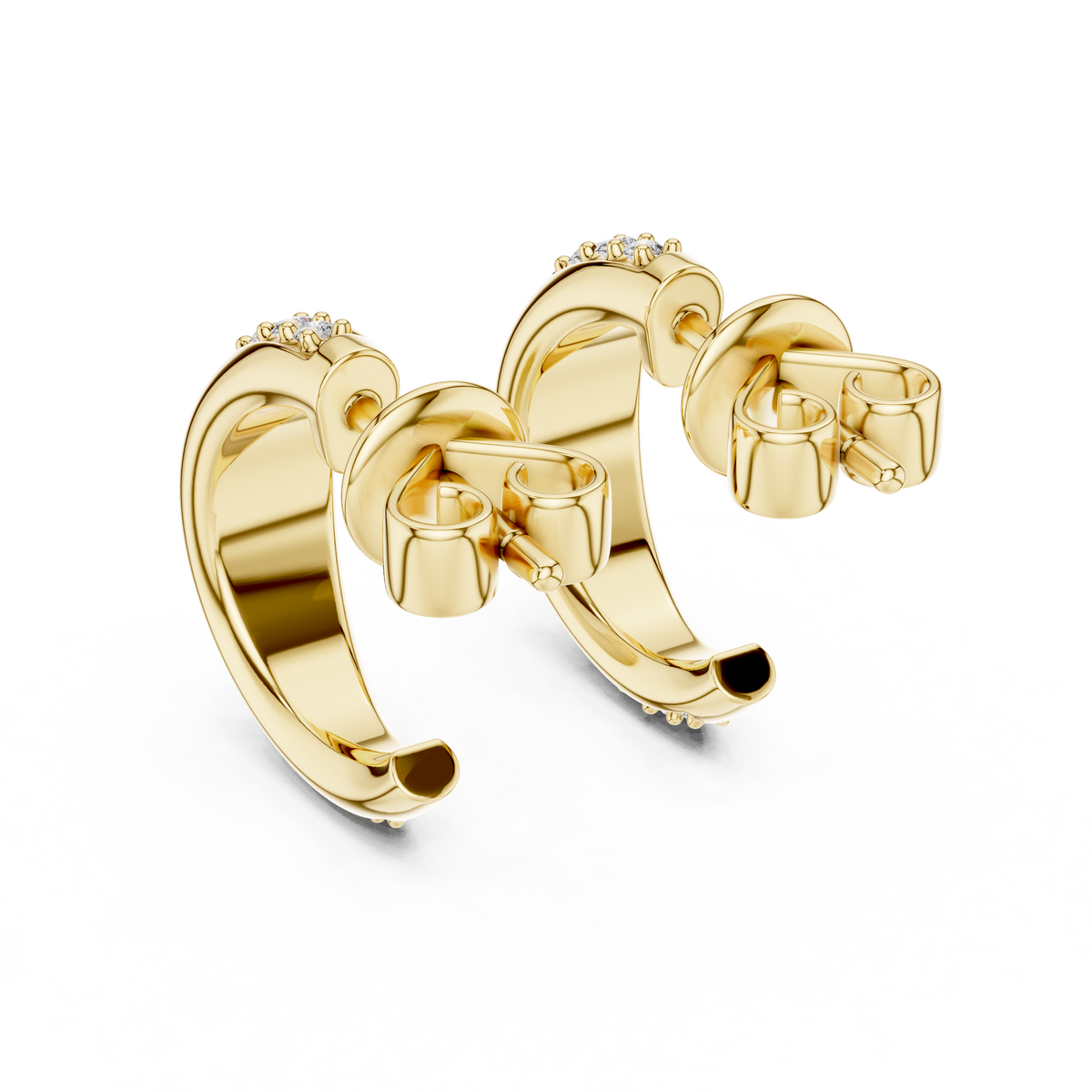 Aurelia Pavé Crescent Hoop Studs