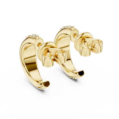 Aurelia Pavé Crescent Hoop Studs