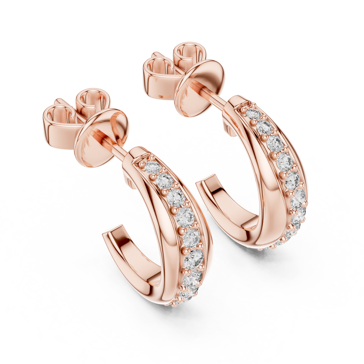 Aurelia Pavé Crescent Hoop Studs
