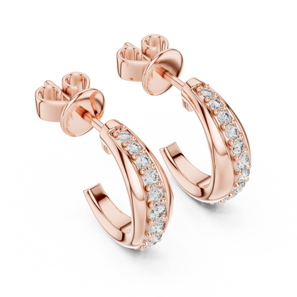 Aurelia Pavé Crescent Hoop Studs