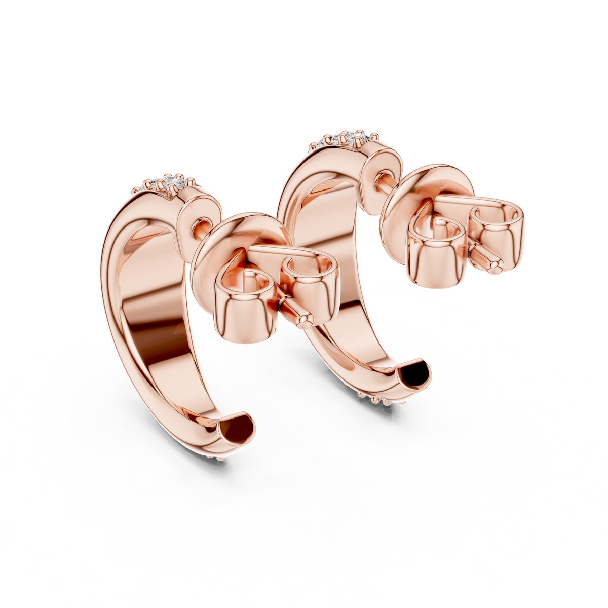 Aurelia Pavé Crescent Hoop Studs