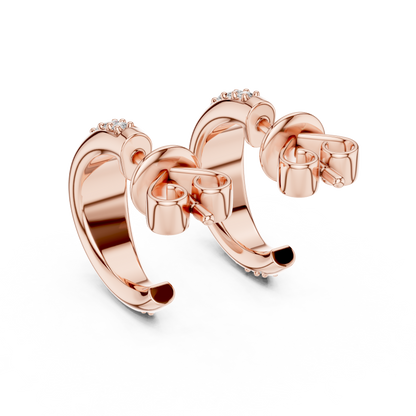 Aurelia Pavé Crescent Hoop Studs