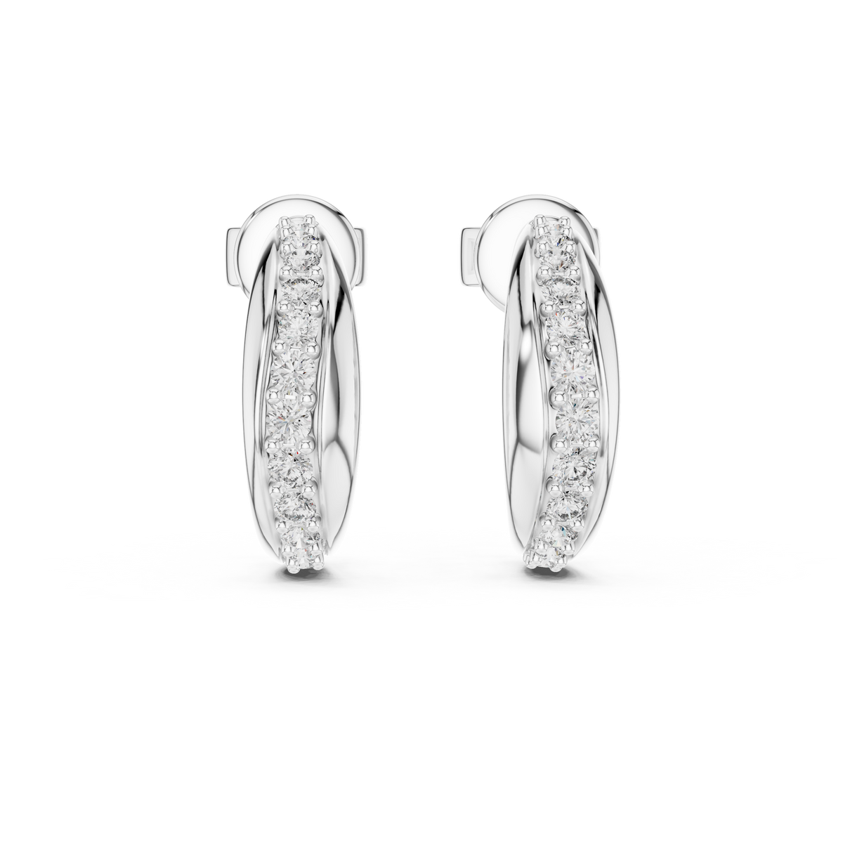 Aurelia Pavé Crescent Hoop Studs