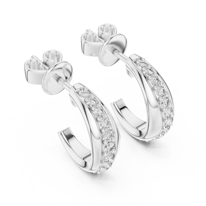 Aurelia Pavé Crescent Hoop Studs
