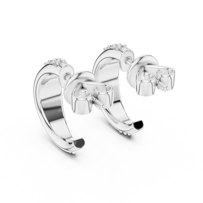 Aurelia Pavé Crescent Hoop Studs