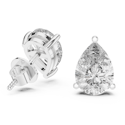 Luminous Drop Pear Cut Moissanite Stud Earrings in 925 Sterling Silver