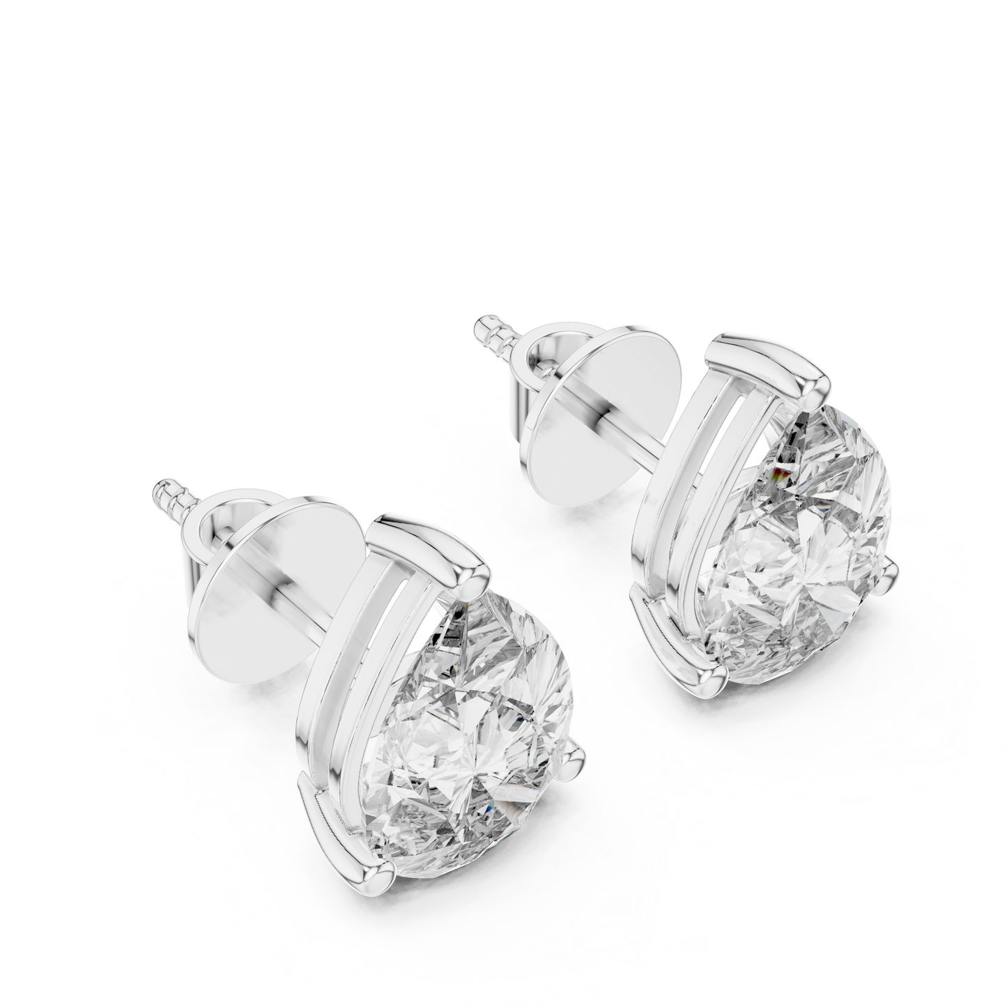 Luminous Drop Pear Cut Moissanite Stud Earrings in 925 Sterling Silver