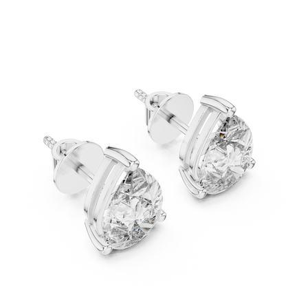 Luminous Drop Pear Cut Moissanite Stud Earrings in 925 Sterling Silver