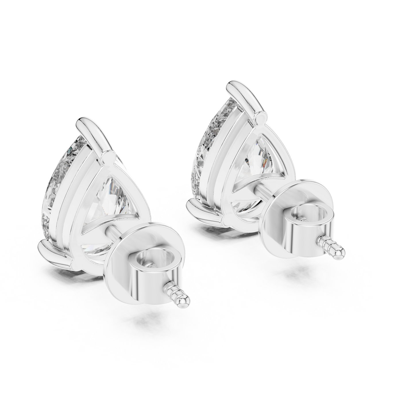 Luminous Drop Pear Cut Moissanite Stud Earrings in 925 Sterling Silver