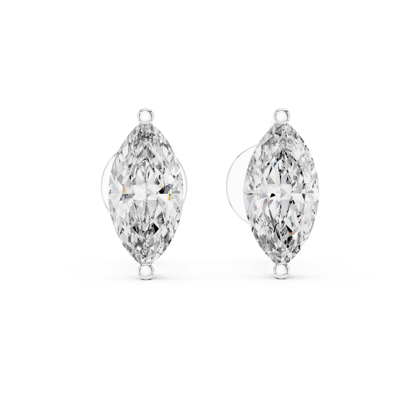Royal Grace Marquise Cut Moissanite Stud Earrings in 925 Sterling Silver