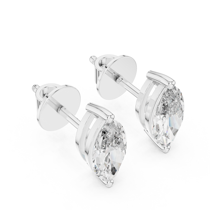Royal Grace Marquise Cut Moissanite Stud Earrings in 925 Sterling Silver
