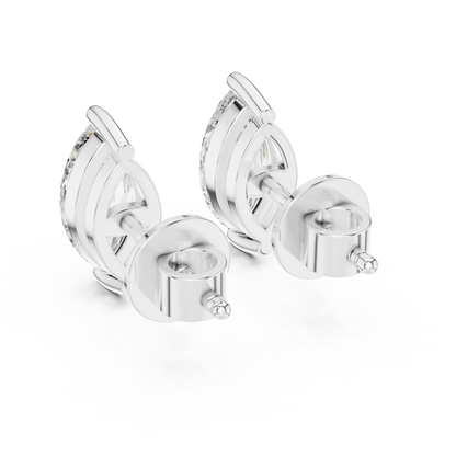 Royal Grace Marquise Cut Moissanite Stud Earrings in 925 Sterling Silver