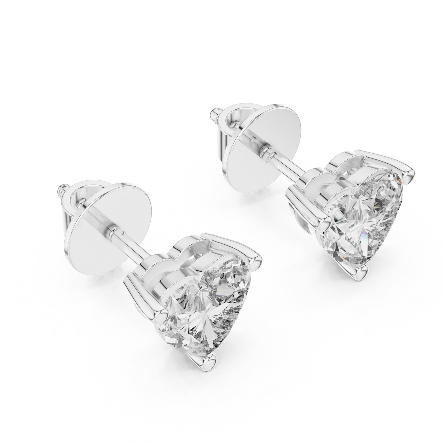 Eternal Love Heart Cut Moissanite Stud Earrings in 925 Sterling Silver