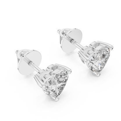 Eternal Love Heart Cut Moissanite Stud Earrings in 925 Sterling Silver