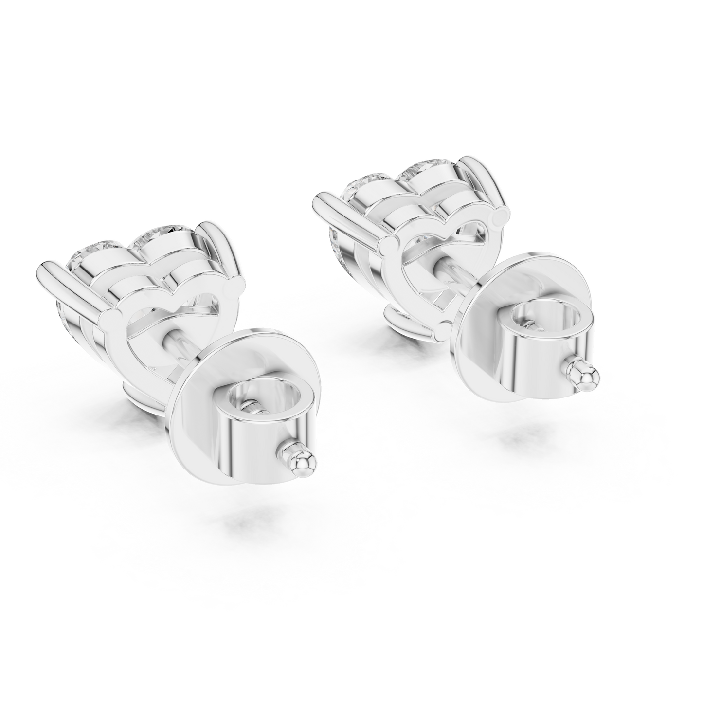 Eternal Love Heart Cut Moissanite Stud Earrings in 925 Sterling Silver