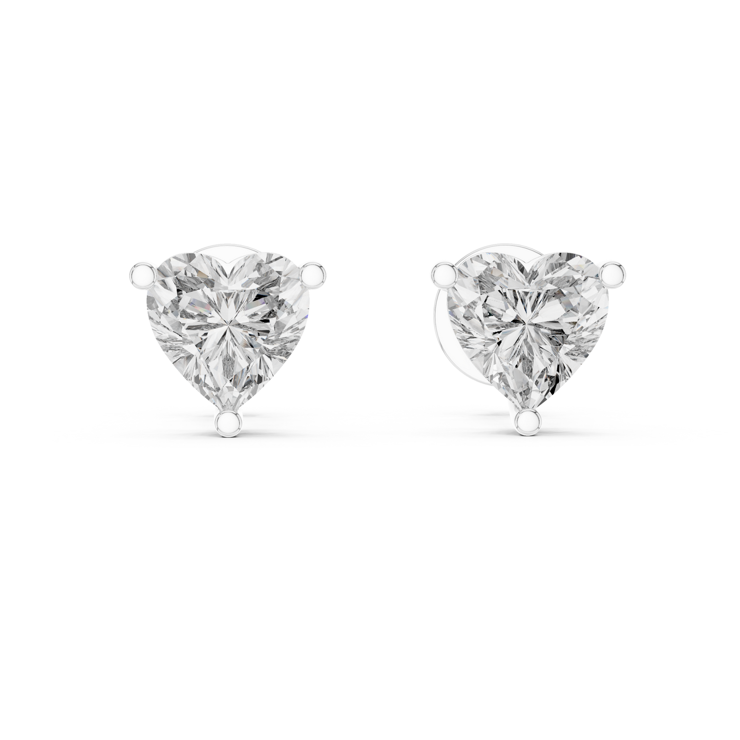 Eternal Love Heart Cut Moissanite Stud Earrings in 925 Sterling Silver