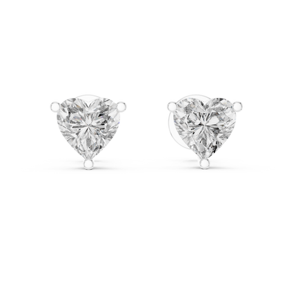 Eternal Love Heart Cut Moissanite Stud Earrings in 925 Sterling Silver