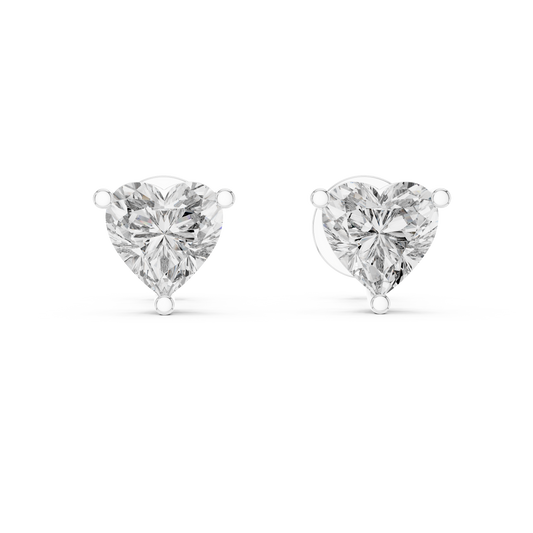 Eternal Love Heart Cut Moissanite Stud Earrings in 925 Sterling Silver