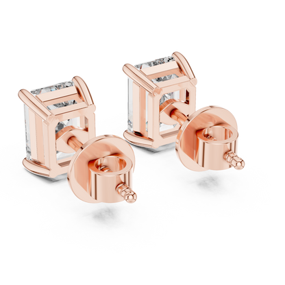 Celestia Emerald Cut Solitaire Studs