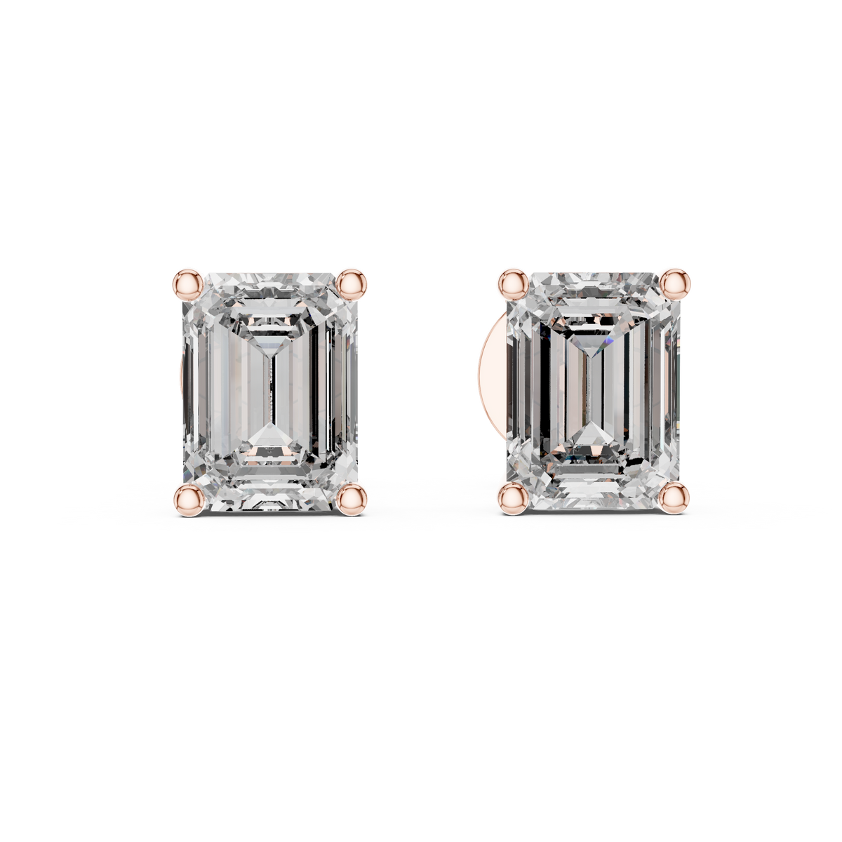 Celestia Emerald Cut Solitaire Studs