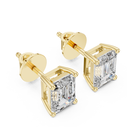Celestia Emerald Cut Solitaire Studs