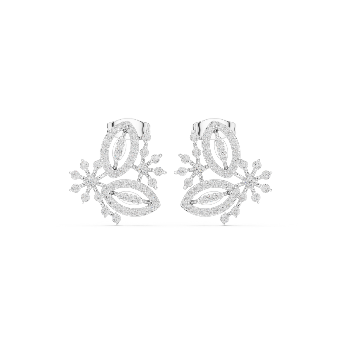 Lunavelle Floral Diamond Cluster Studs