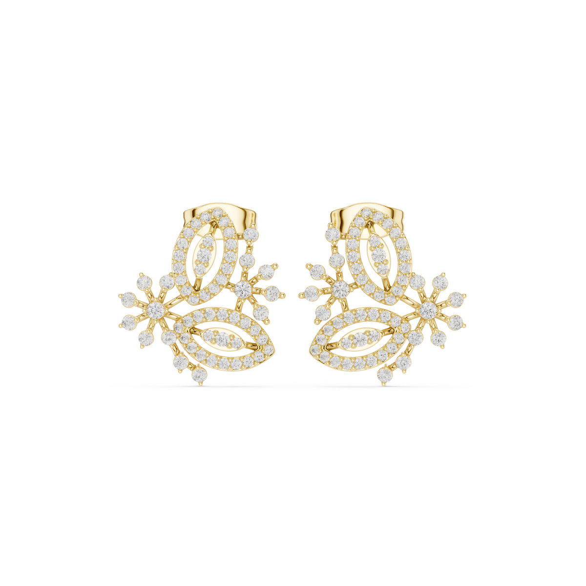 Lunavelle Floral Diamond Cluster Studs