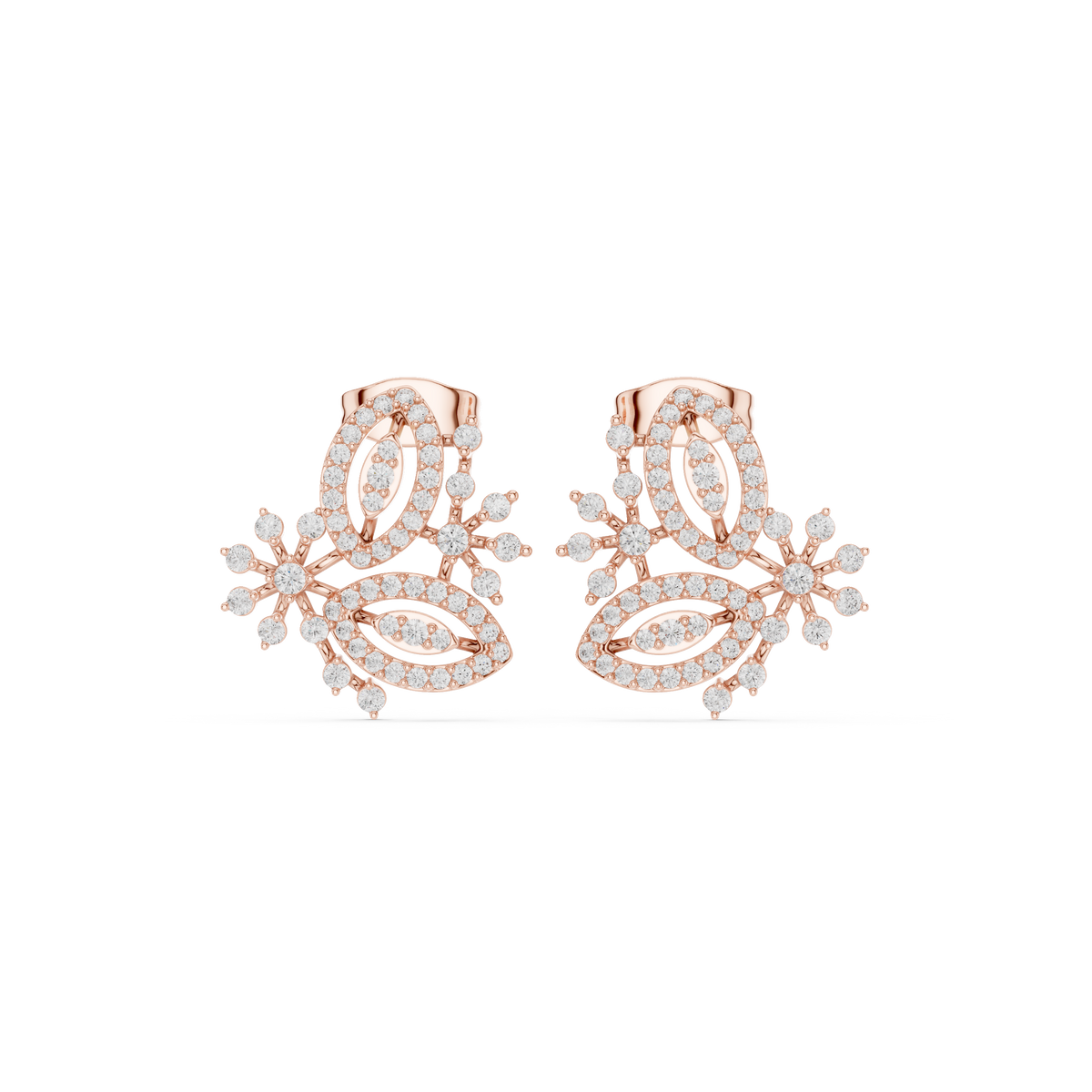 Lunavelle Floral Diamond Cluster Studs