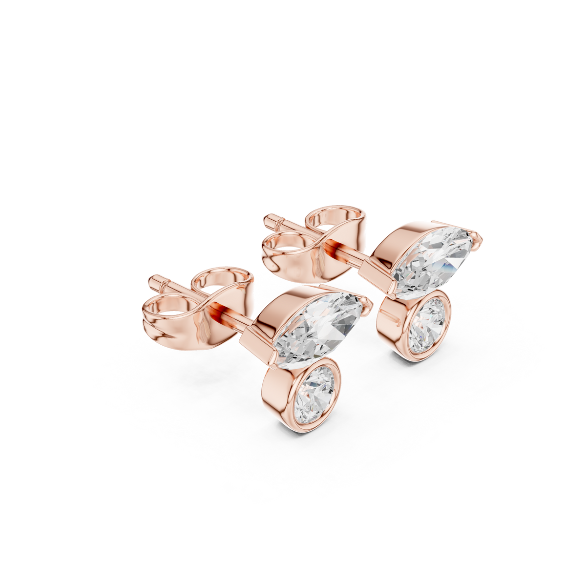 Zavielle Marquise Round Diamond Studs