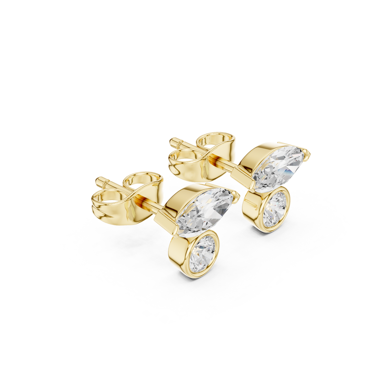 Zavielle Marquise Round Diamond Studs