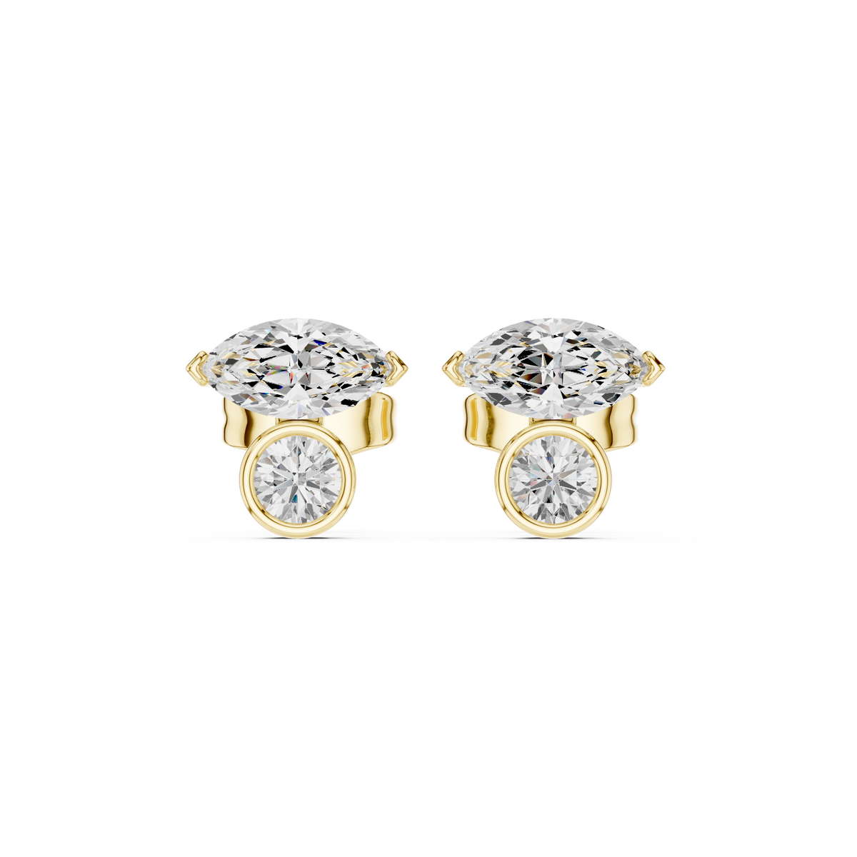 Zavielle Marquise Round Diamond Studs