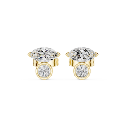 Zavielle Marquise Round Diamond Studs