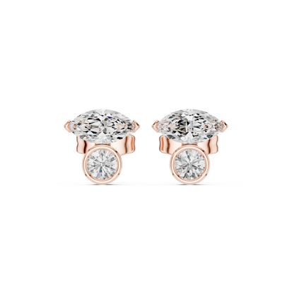 Zavielle Marquise Round Diamond Studs