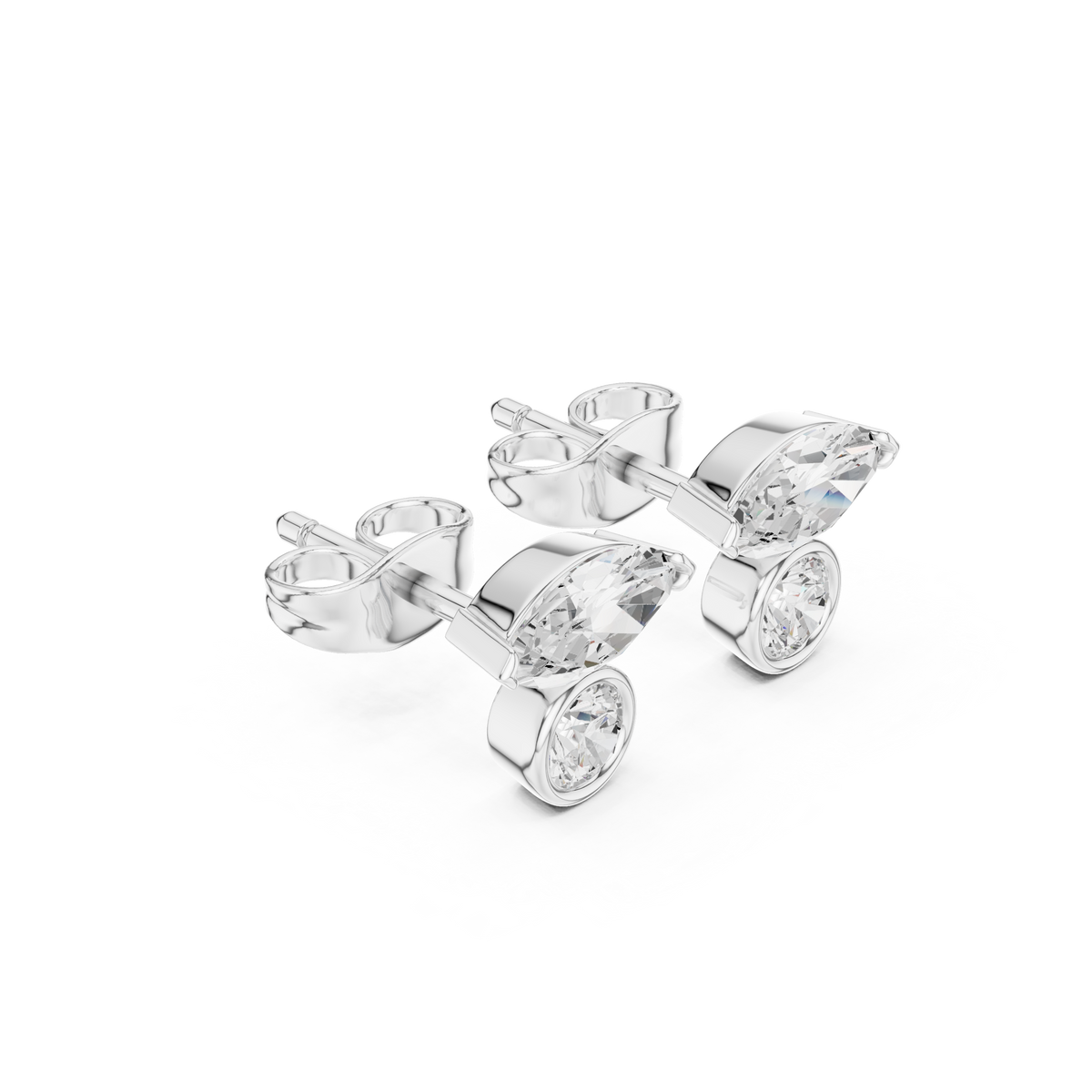 Zavielle Marquise Round Diamond Studs