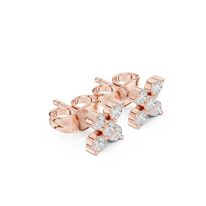 Elaris Round Diamond Blossom Studs