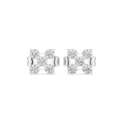 Stellar Bloom Moissanite Stud Earrings in 925 Sterling Silver