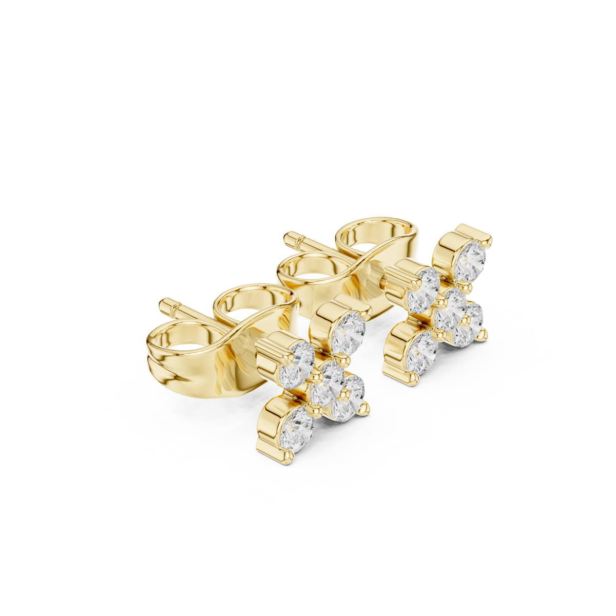 Elaris Round Diamond Blossom Studs