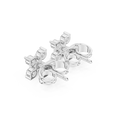 Stellar Bloom Moissanite Stud Earrings in 925 Sterling Silver