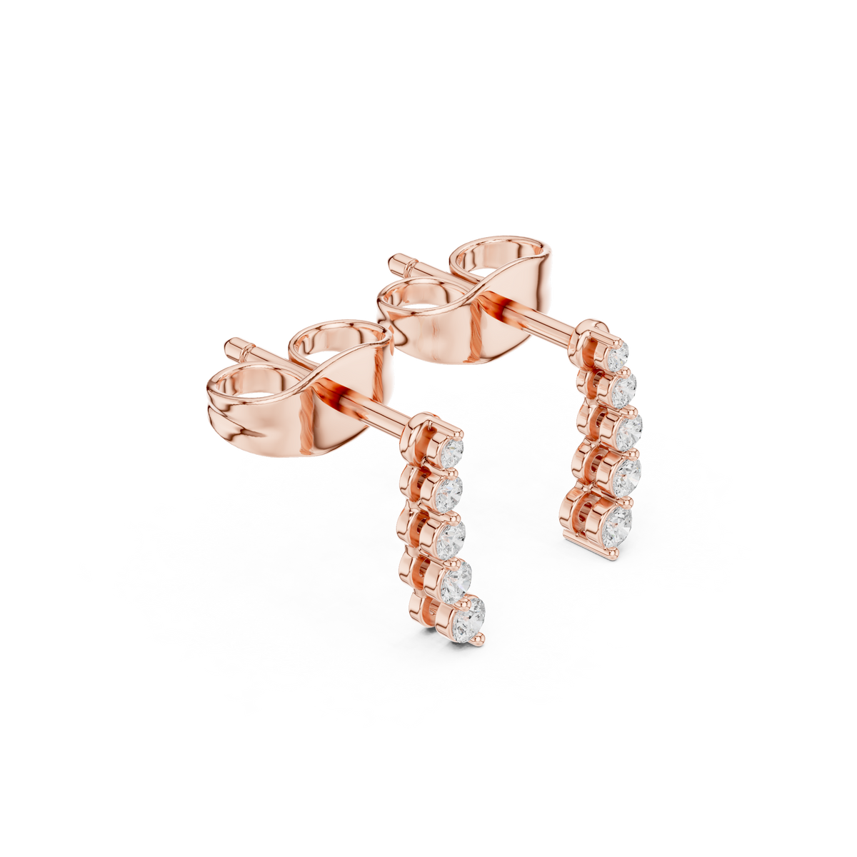 Elvara Round Diamond Cascade Studs