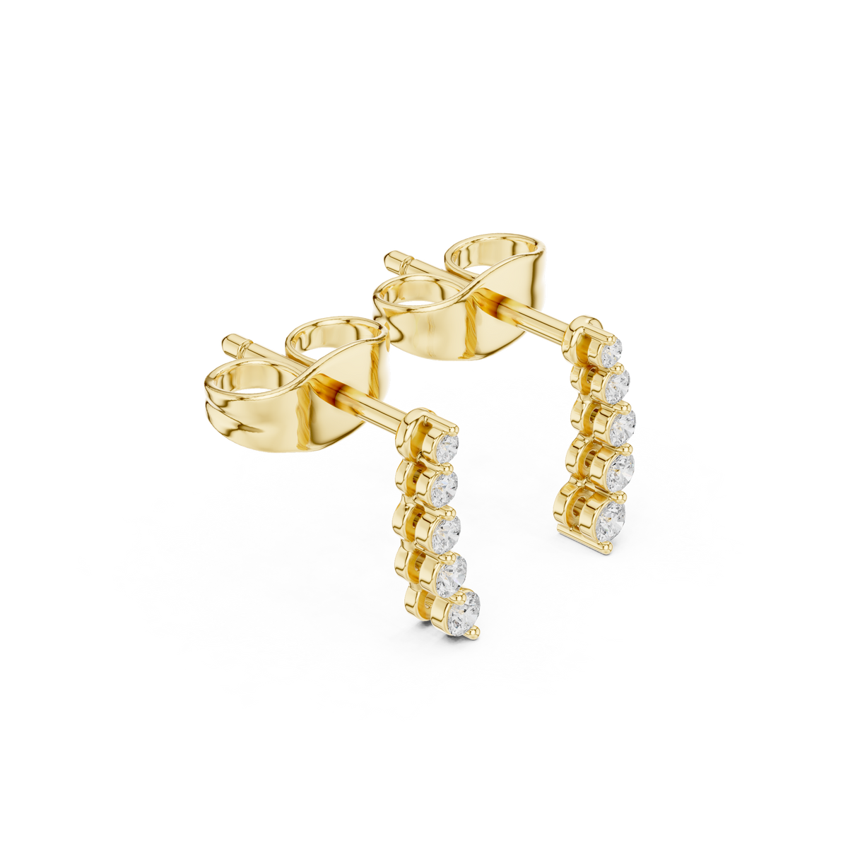 Elvara Round Diamond Cascade Studs