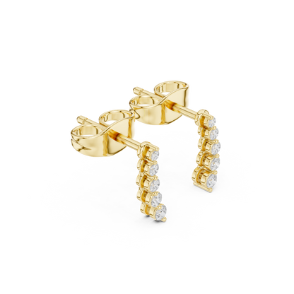 Elvara Round Diamond Cascade Studs