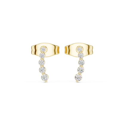 Elvara Round Diamond Cascade Studs
