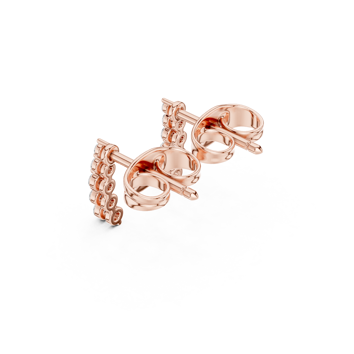 Elvara Round Diamond Cascade Studs