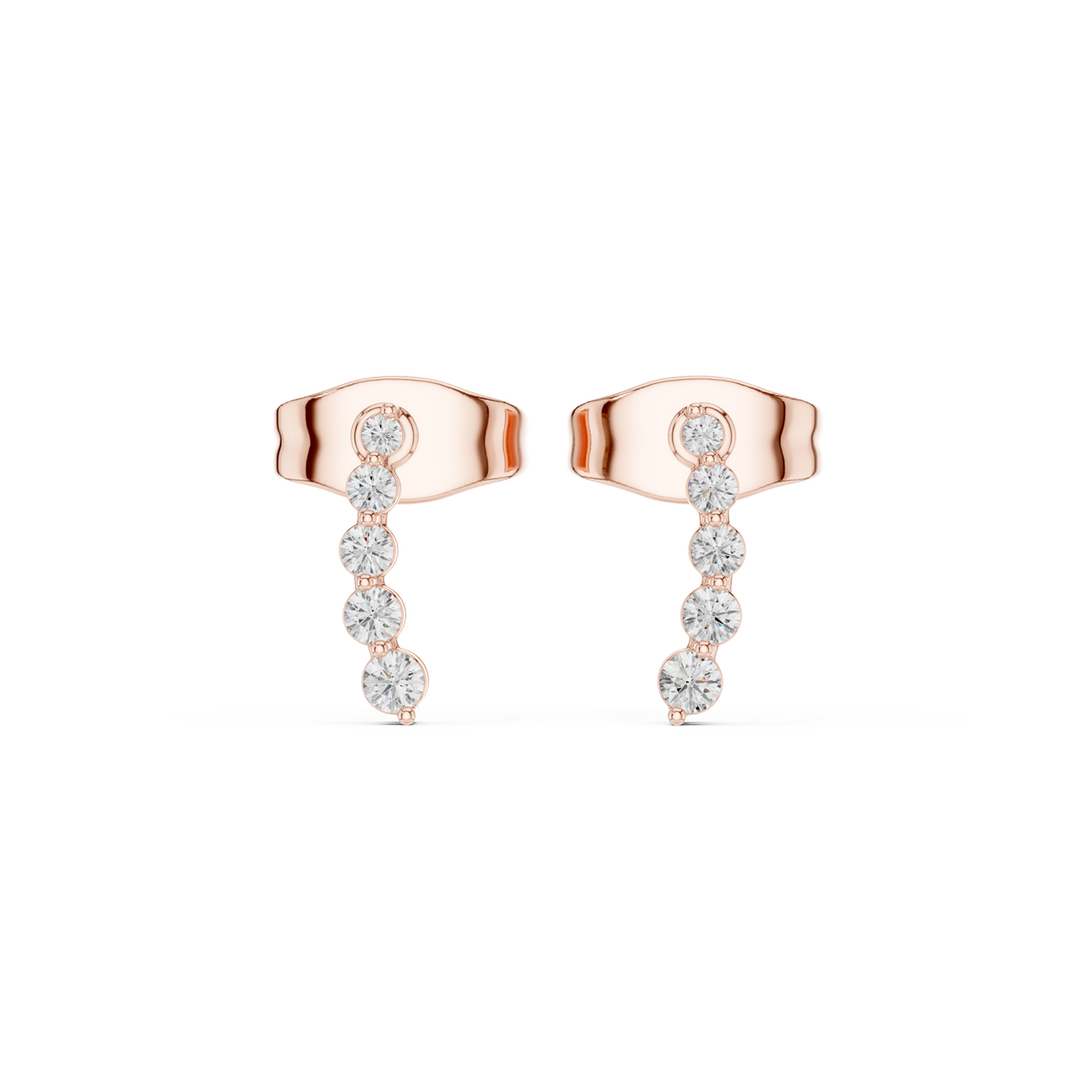 Elvara Round Diamond Cascade Studs