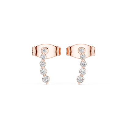 Elvara Round Diamond Cascade Studs