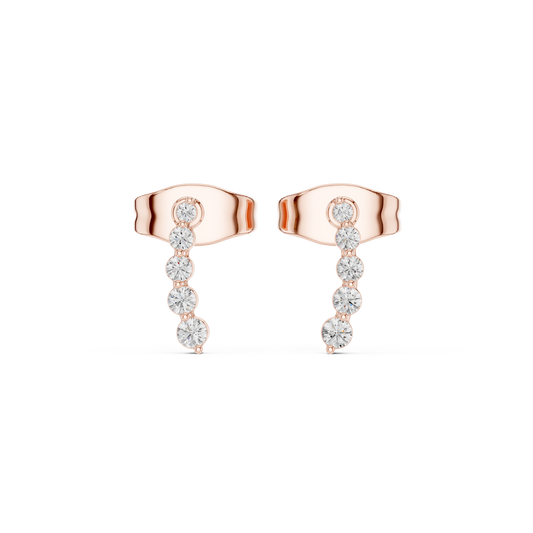 Elvara Round Diamond Cascade Studs